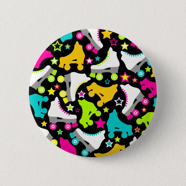 Retro Skates (Black) Button (Front)