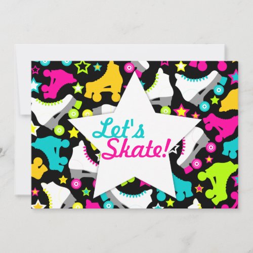 Retro Skates Invitation "Let's Skate!"