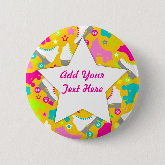 Retro Skates Pinback Button (Front)