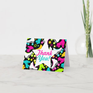 Retro Skates "Thank You" Letterpress Thank You Card