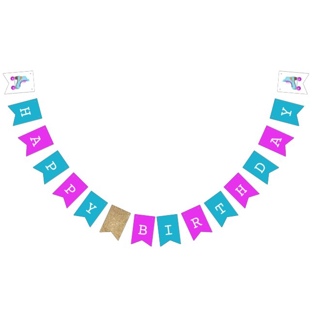 Retro Skating Birthday Party Bunting Flags (All)