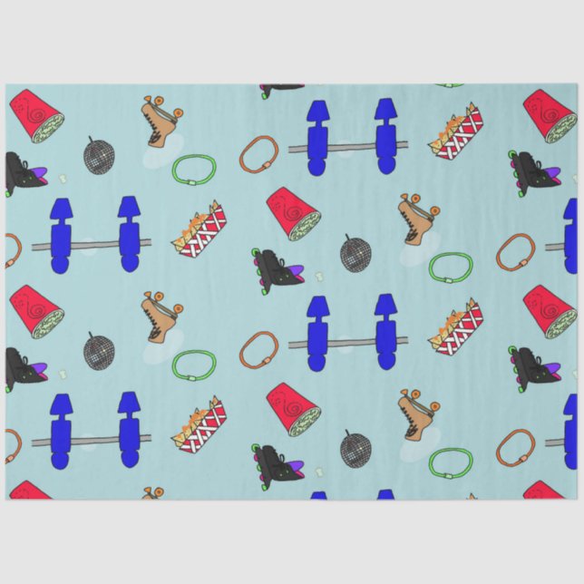 Retro Skating Party tissue paper (Front)