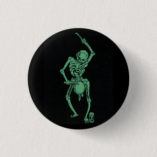 Retro Skeletal drummer Button