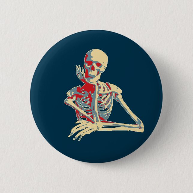 Retro Skeleton Button (Front)