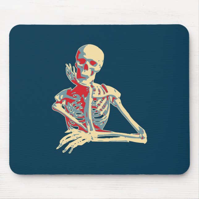 retro skeleton mouse pad (Front)