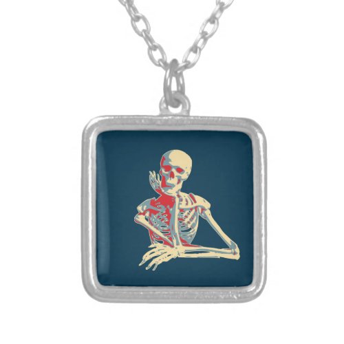 Retro Skeleton Silver Plated Necklace