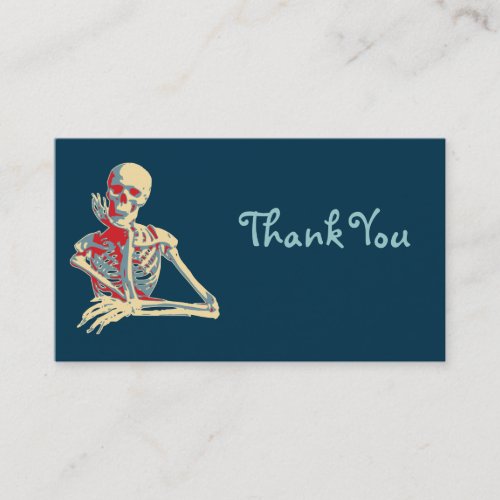 Retro Skeleton Thank You Business Card
