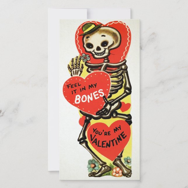 Retro Skeleton Valentine's Card (Front)