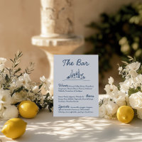 Retro Sketch Hand-Drawn Bar Wedding Tabletop Sign