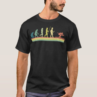 Retro Ski Human Evolution Funny Gift Skiing Skier T-Shirt