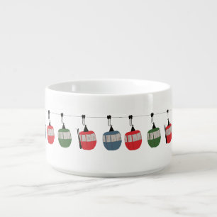 Retro Ski Lift Illustration Bowl