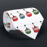 Retro Ski Lift Illustration Skier Neck Tie<br><div class="desc">Modern ski themed gift for him and her. Retro ski lift gondola illustration pattern for skiers,  snowboarders. Snowboarding,  skiing,  skis gifts</div>