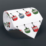 Retro Ski Lift Illustration Skier Neck Tie<br><div class="desc">Modern ski themed gift for him and her. Retro ski lift gondola illustration pattern for skiers,  snowboarders. Snowboarding,  skiing,  skis gifts</div>