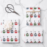 Retro Ski Lift Illustration Wrapping Paper Sheets<br><div class="desc">Modern ski themed gift for him and her. Retro ski lift gondola illustration pattern for skier. Skiing themed home decor and gifts</div>