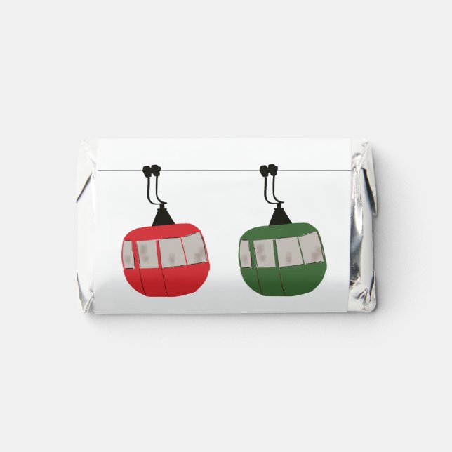 Retro Ski Lift Skiing Illustration Hershey's Miniatures (Front)