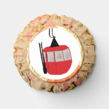 Retro Ski Lift Skiing Illustration