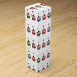 Retro Ski Lift Skiing Illustration Wine Box<br><div class="desc">Modern ski themed gift for him and her. Retro ski lift gondola illustration pattern for skier. Skiing,  skier,  skis,  snowboard,  snowboarding themed home decor and gifts.</div>