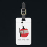Retro Ski Lift Skiing Snow Mountain Illustration Luggage Tag<br><div class="desc">Modern ski themed gift for him and her. Retro ski lift gondola illustration pattern for skier. Skiing themed home decor and gifts.</div>