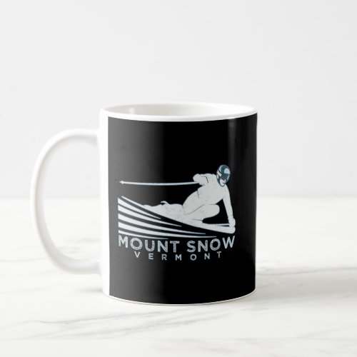 Retro Ski Mount Snow Vt Illustration Vintage Snow  Coffee Mug