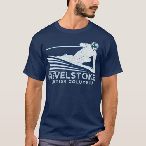 Retro Ski Revelstoke BC Illustration  Vintage T_Shirt