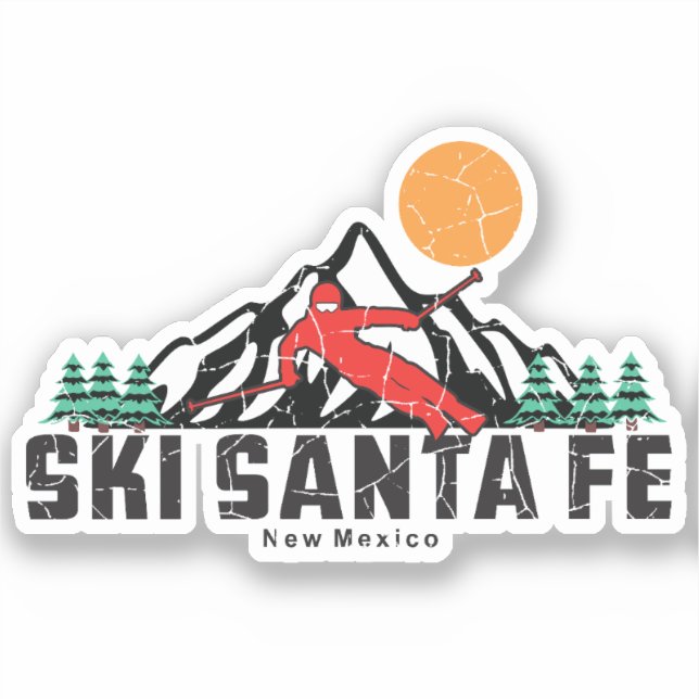 Retro Ski Santa Fe Sticker (Front)