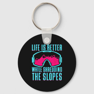 Retro ski snowboard goggles vintage 80s 90s skiing keychain