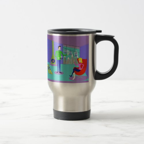 Retro Ski Vacation Travel Mug