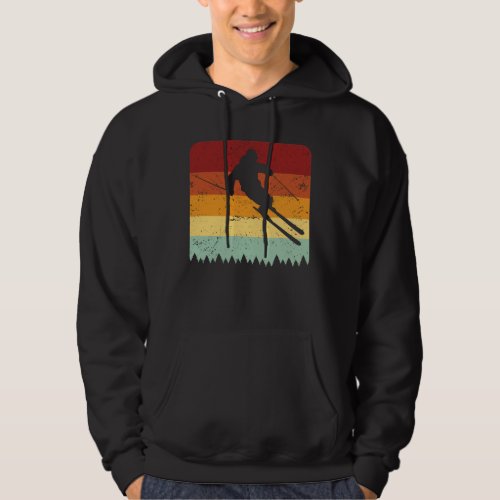 Retro Ski Vintage Skier Old Schol Skiing Hoodie