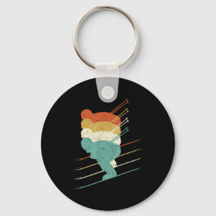 Retro Ski Vintage Skiing - Skier  Keychain