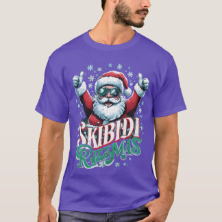 Retro Skibidi Rizzmas Christmas Santa Rizz sunglas T-Shirt