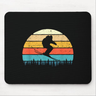Retro skier - skiing winter sports ski lover mouse pad