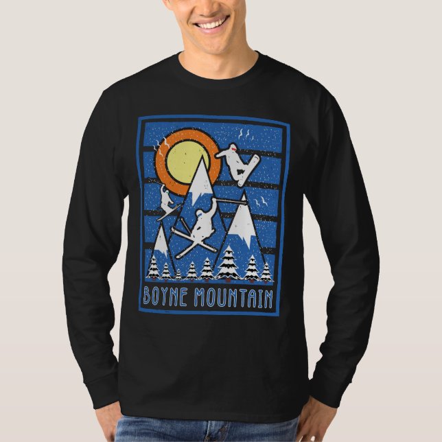 Retro Skiing at Boyne Mountain T-Shirt (Front)