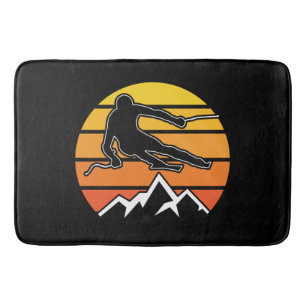 Retro Skiing Bath Mat