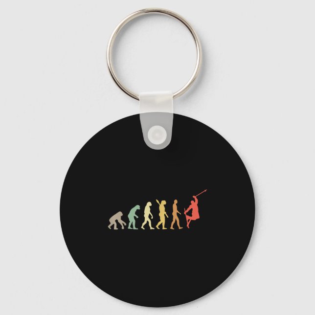 Retro Skiing Evolution For Skiers Skiing Season  Keychain (Front)