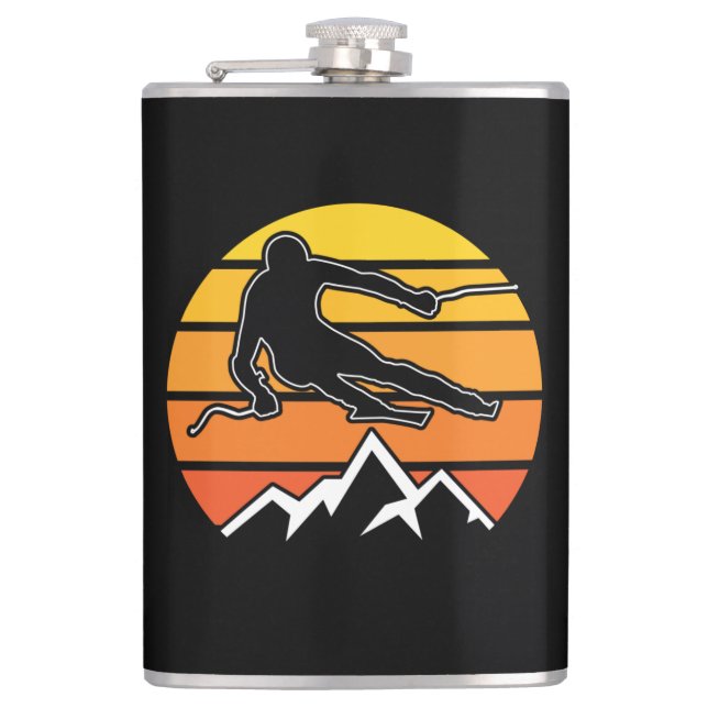 Retro Skiing Flask (Front)