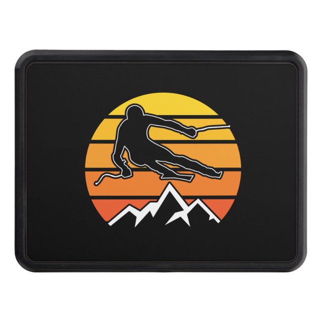 Retro Skiing Hitch Cover (Front)