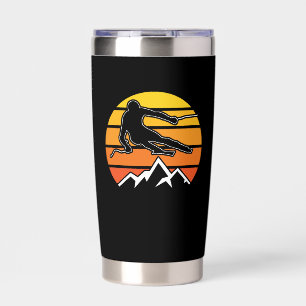 Retro Skiing Insulated Tumbler