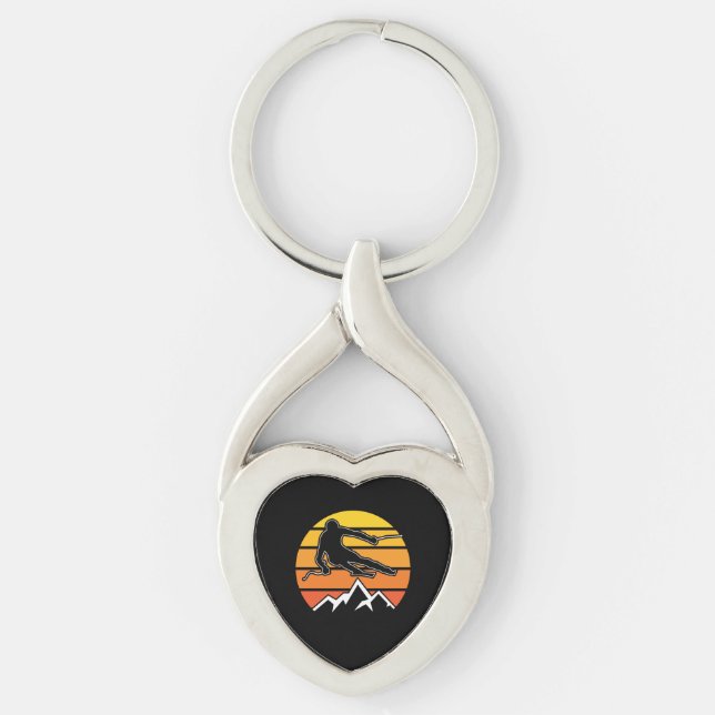 Retro Skiing Keychain (Front)