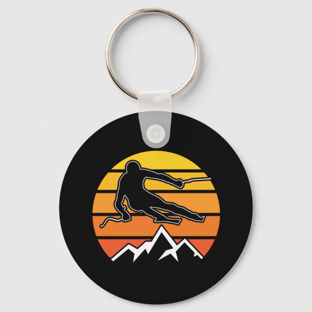 Retro Skiing Keychain (Front)