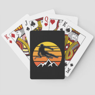 Retro Skiing Poker Cards