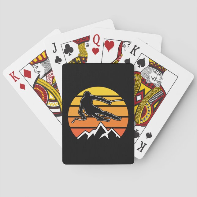 Retro Skiing Poker Cards (Back)