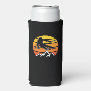 Retro Skiing Seltzer Can Cooler