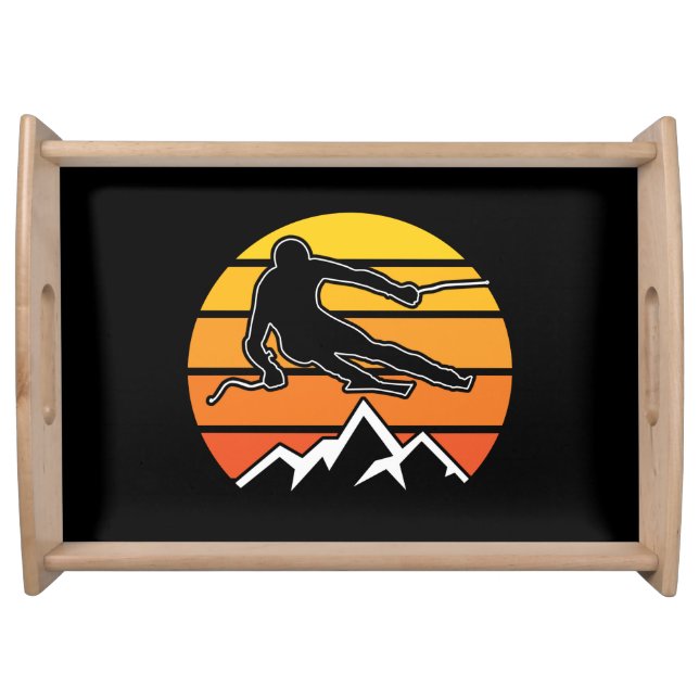 Retro Skiing Serving Tray (Front)