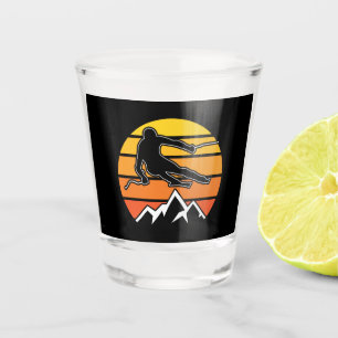 Retro Skiing Shot Glass