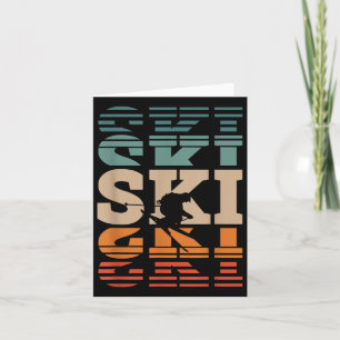 Retro Skiing Ski _1 Card