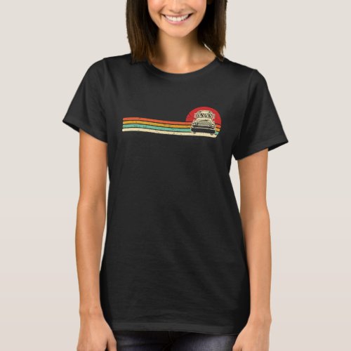 Retro Skoolie Bus Conversion School Bus Life Road  T_Shirt