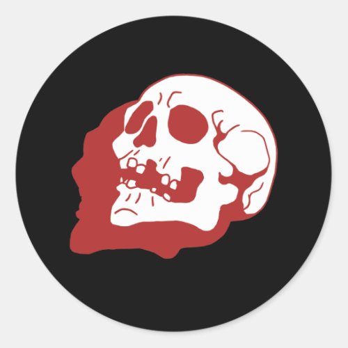 Retro Skull Bone Art Classic Round Sticker