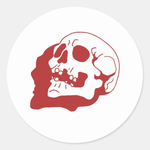 Retro Skull Bone Art Classic Round Sticker