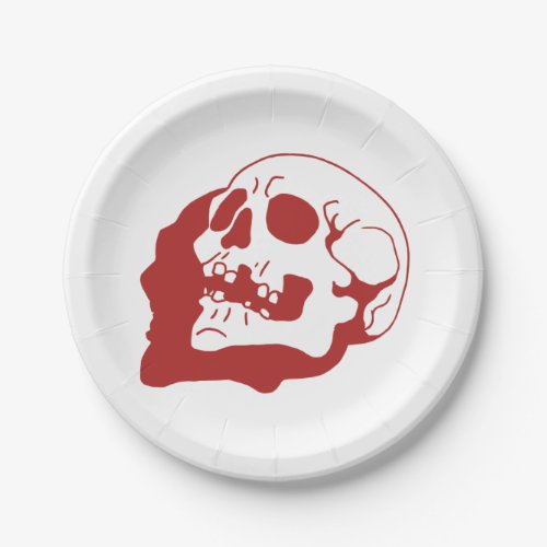 Retro Skull Bone Art Paper Plates