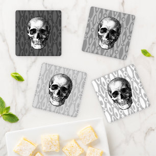 Retro Skull Coaster Set